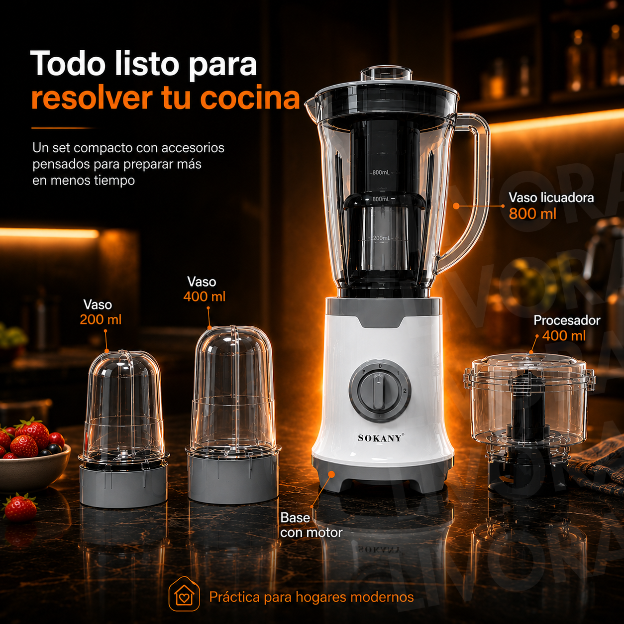 LICUADORA SOKANY 4 EN 1