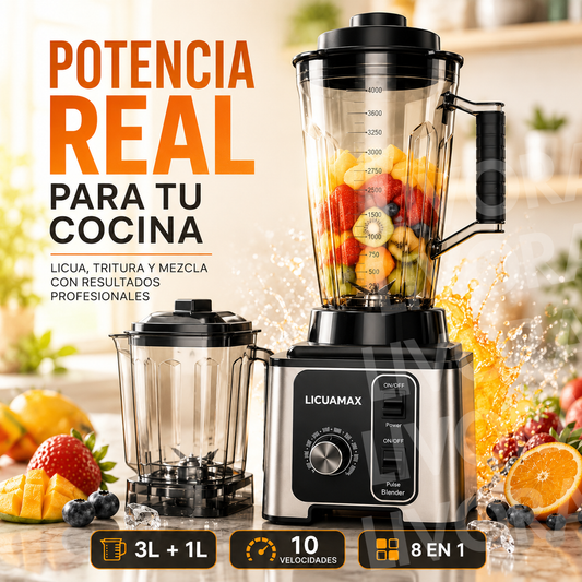 LICUAMAX PRO MULTIFUNCIONAL 8 EN 1 + RECETARIO Y REGALO SORPRESA